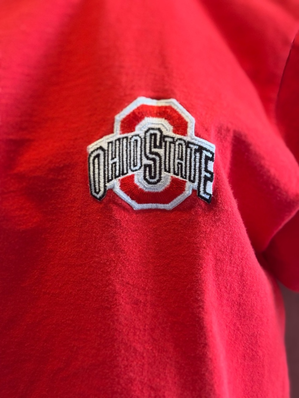 Vintage 90s - Ohio State Buckeyes - 100% Cotton - Embroidered T-Shirt - Red - M